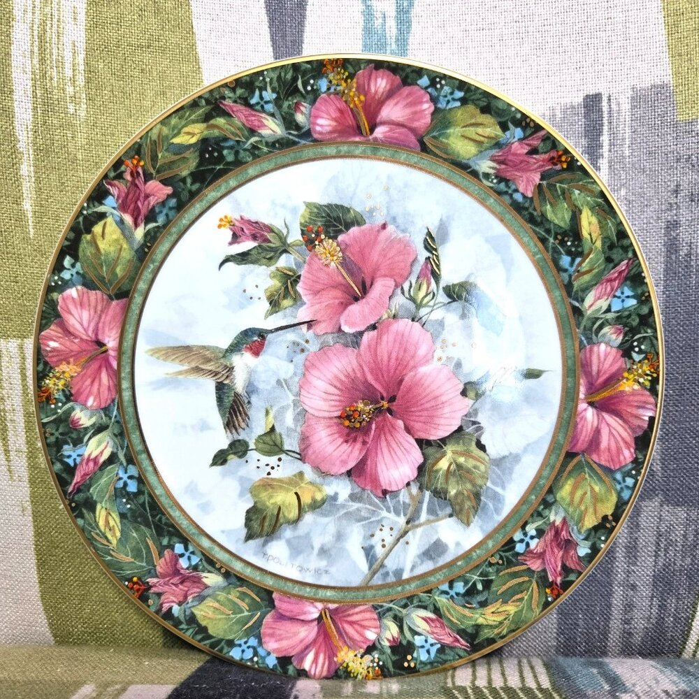 Franklin Mint Heirloom Royal Doulton Imperial Hummingbird LE Plate Collectible